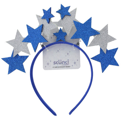 Scunci Hanukkah Glittering Stars Headband Blue, 1-Piece
