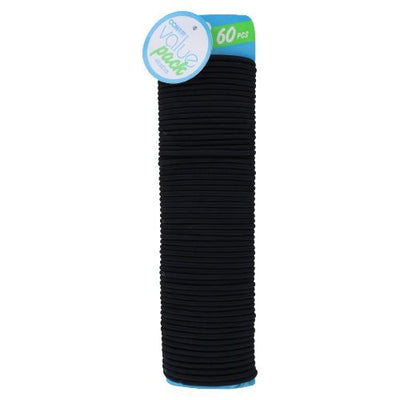 Conair Value Pack Hair Elastics, Black, 60-Pieces