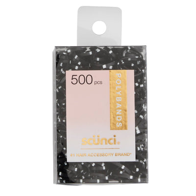 Scunci Elastic Hair Polybands In Acetate Box, Black/White, 500-Pieces