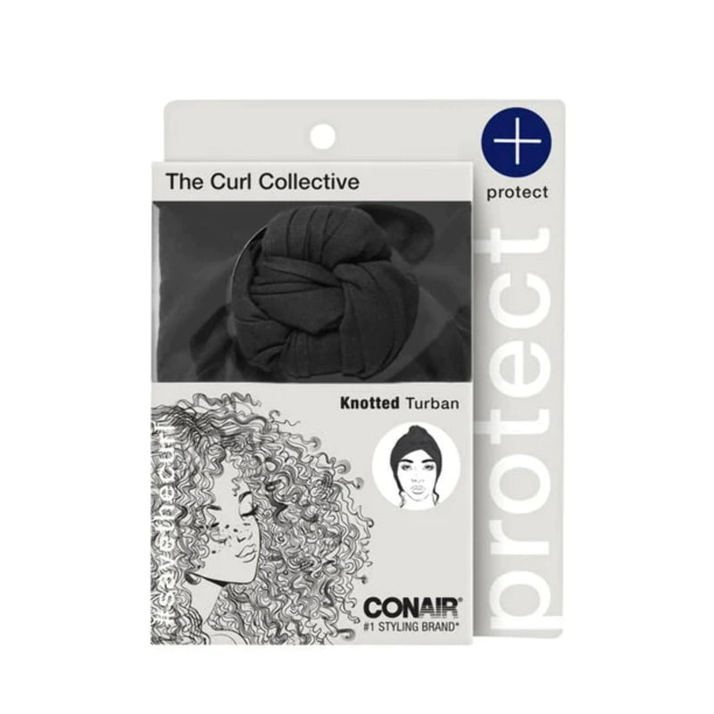 Conair The Curl Collective Knotted Turban Cap, Black, 1-Piece