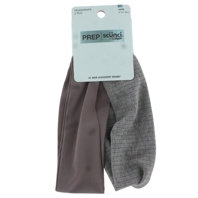 Scunci Prep Comfy All Hair Types Headwraps, Assorted Colors, 2-Count
