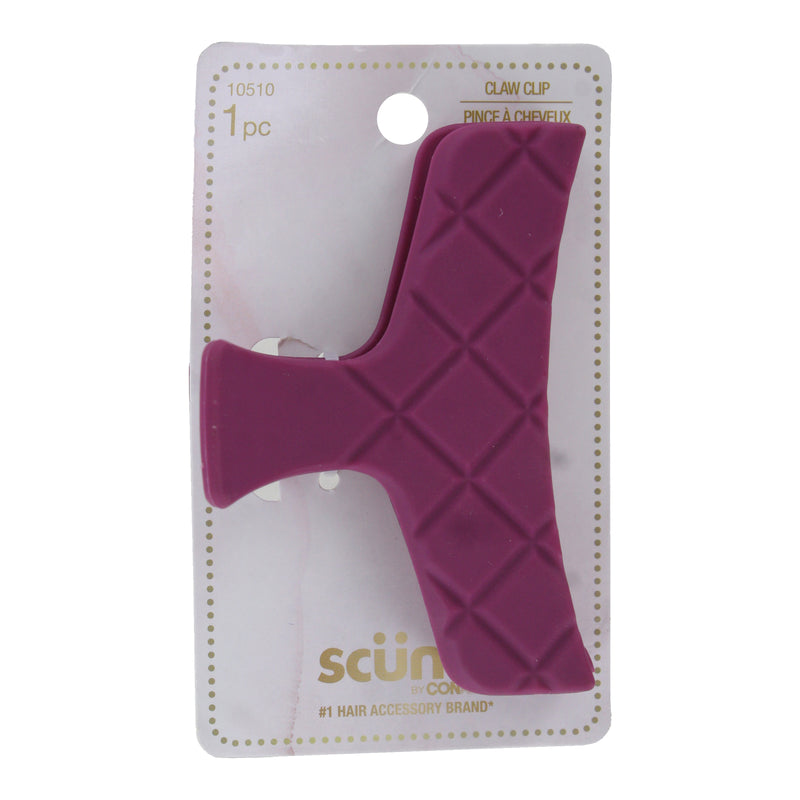 Scunci No-Slip Grip Matte Quilted Claw Hair Clip, 1 Piece, Color May Vary