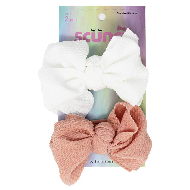 Scunci Skinny Bow Headwraps, Assorted Colors, 2-Piece