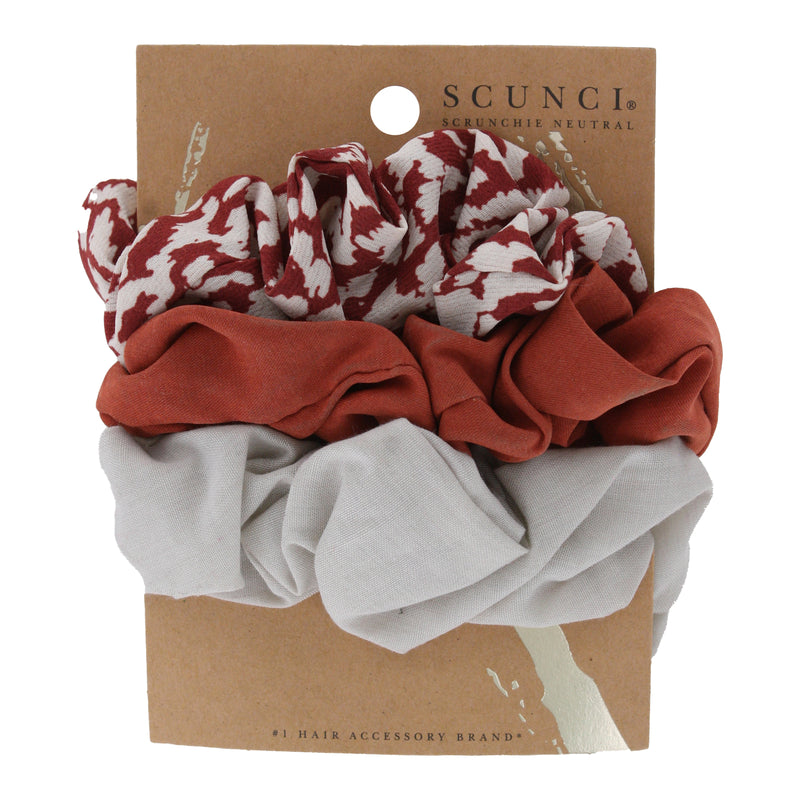 Scunci Scrunchie Neutral Hair Scrunchies, Assorted Colors, 3-Pieces