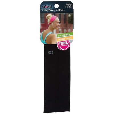 Scunci Everyday and Active No Slip Grip Luxe Basic Stretch Headwrap, 1-Piece