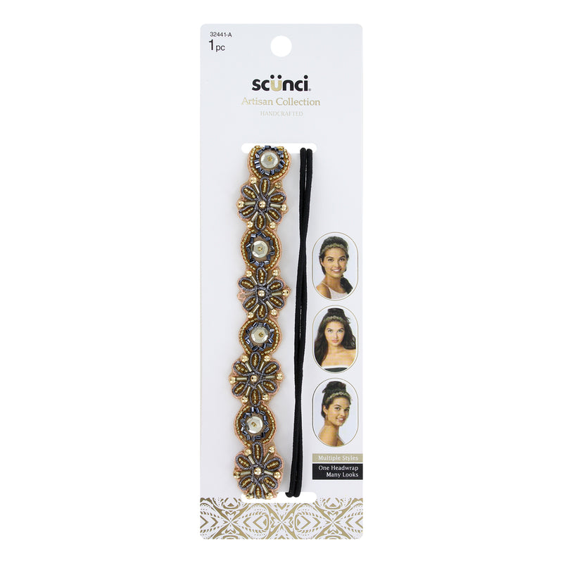 Scunci Artisan Collection Handcrafted Beaded Headwrap, 1-Piece