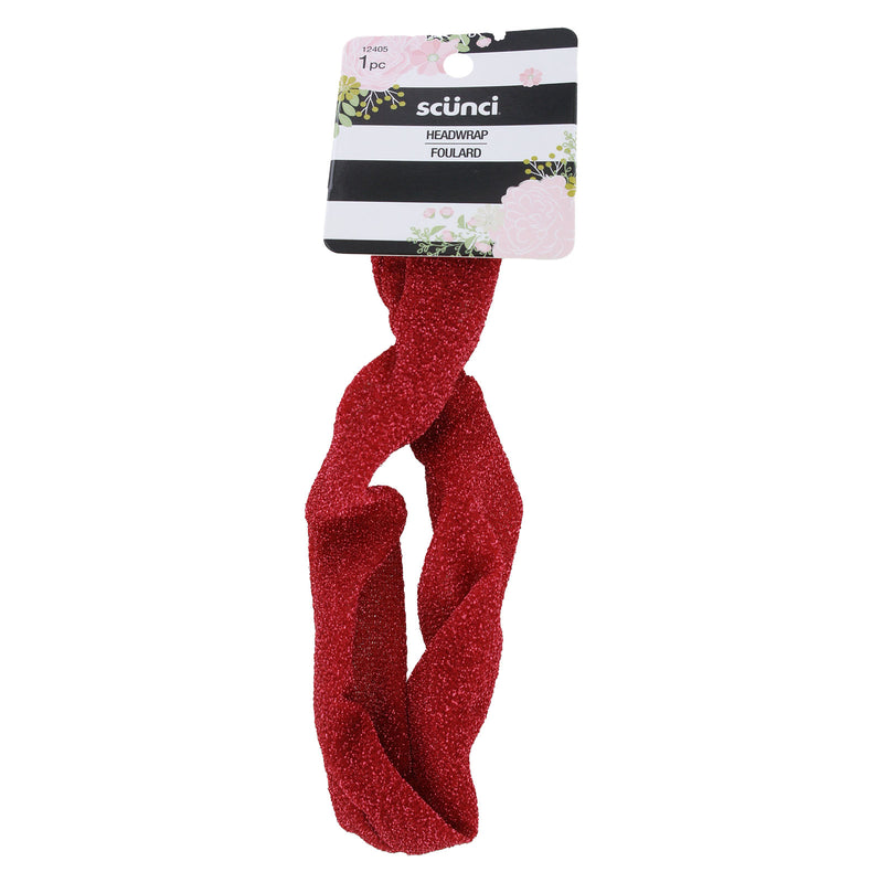 Scunci Elastic Elegant Sparkling Headwraps, Red or Silver, 1-Piece