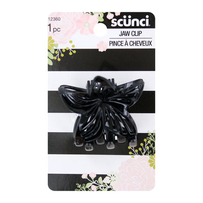 Scunci Floral Hair Jaw Clip, Brown or Black, 1-Piece