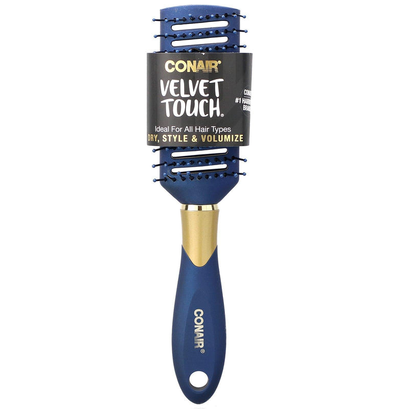 Conair Velvet Soft Touch Handle Dry Style & Volumize Brush, Color will Vary, 1-Piece
