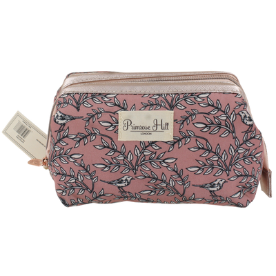 Primrose Hill Frame Clutch Cosmetic Bag – Floral Pink Travel Makeup Pouch with Wide Opening, Structured Frame, and Zipper Closure – Stylish Toiletry Organizer for Women