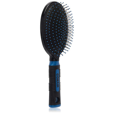 Conair Pro Hair Brush with Wire Bristle, Cushion Base, Colors May Vary, Black with Assorted Accents