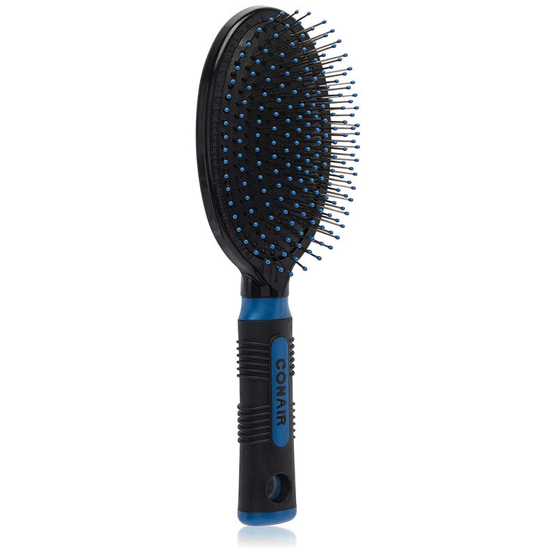 Conair Pro Hair Brush with Wire Bristle, Cushion Base, Colors May Vary, Black with Assorted Accents