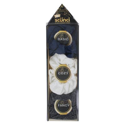 Scunci The Original Scrunchie Gatsby Hair Scrunchies, Assorted Colors, 3-Count