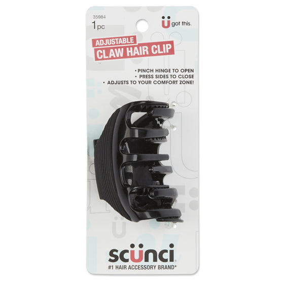 Scunci Adjustable Claw Hair Clip, Color Will Vary, 1-Piece