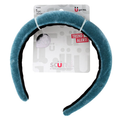 Scunci U Got This Real Style Velvet Headband, Teal, 1-Piece