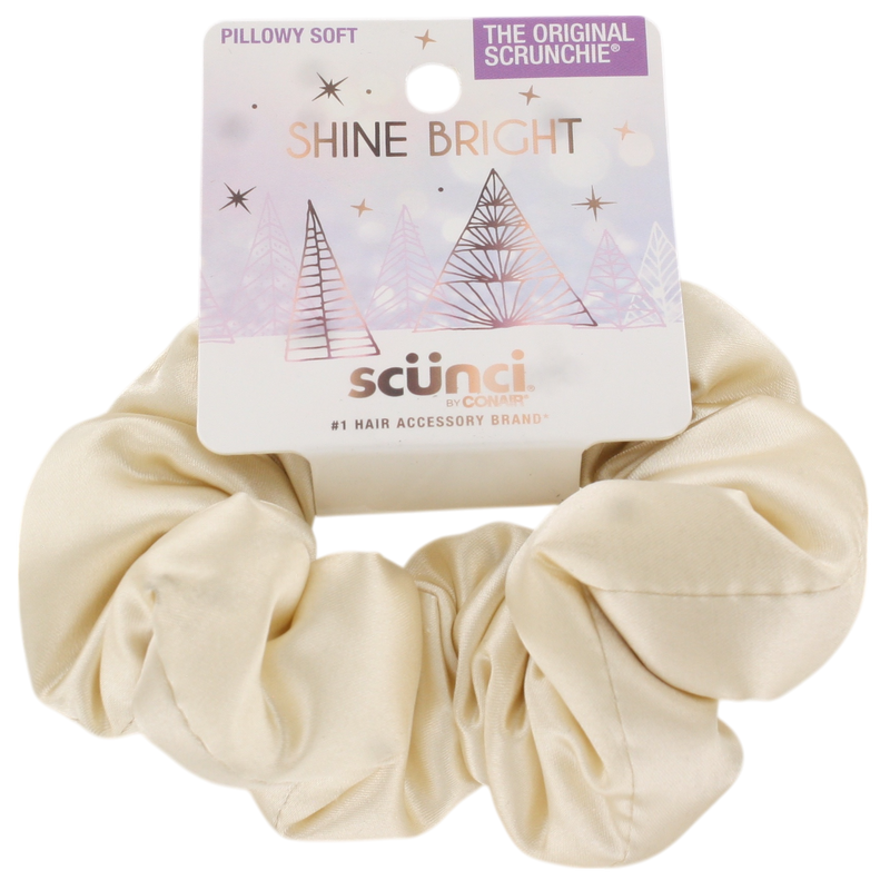 Scunci Shine Bright The Original Scrunchie, Pillowy Soft, Champagne, 1-Count