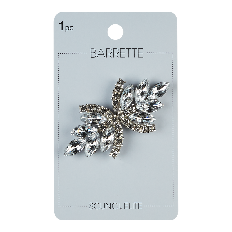 Scunci Elite Rhinestone Barrette, Silver, 1-Piece