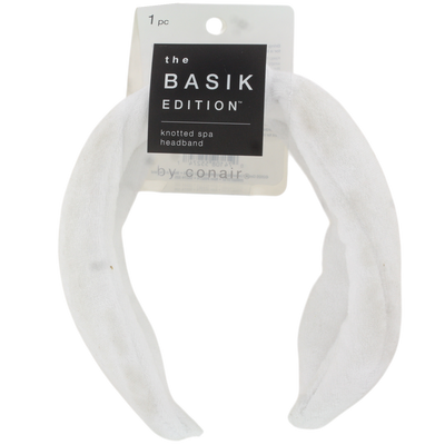 Conair The Basik Edition Knotted Spa Headband, White, 1-Piece