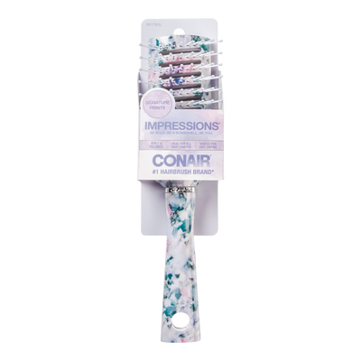 Conair Impressions Floral Vented Blow-Dry Hair Brush, Lightweight Styling Brush for Fast Drying, Volume & Root Lift, Detangling for All Hair Types & Lengths
