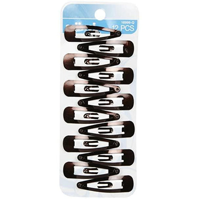 Scunci Effortless Beauty Hair Snap Clips, Brown, 12-Count