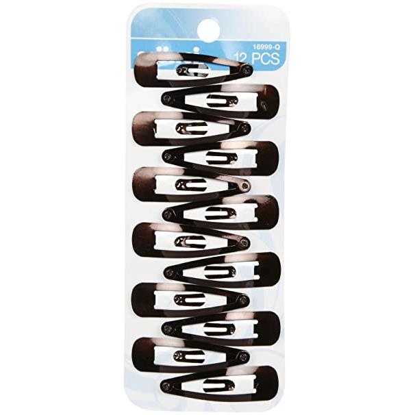 Scunci Effortless Beauty Hair Snap Clips, Brown, 12-Count
