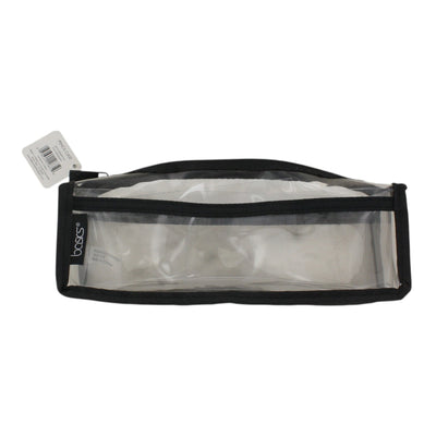 Daylogic Clear Pencil Case with Zipper Closure – Transparent Stationery Organizer for School, Office, Travel – Durable Plastic Pencil Pouch with Black Trim, 1-Piece