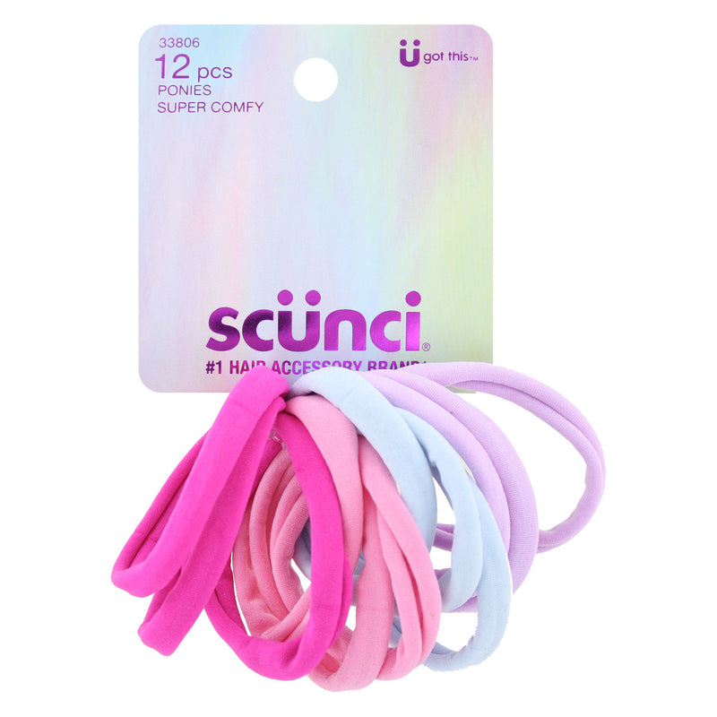 Scunci Hosiery Pastel Ponytailers, Assorted Colors, 12-Piece