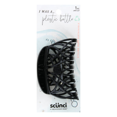 Scunci Earth-Friendly Planet Upcycled Large Jaw Clip, Made from Plastic Bottles, Black, 1-Piece