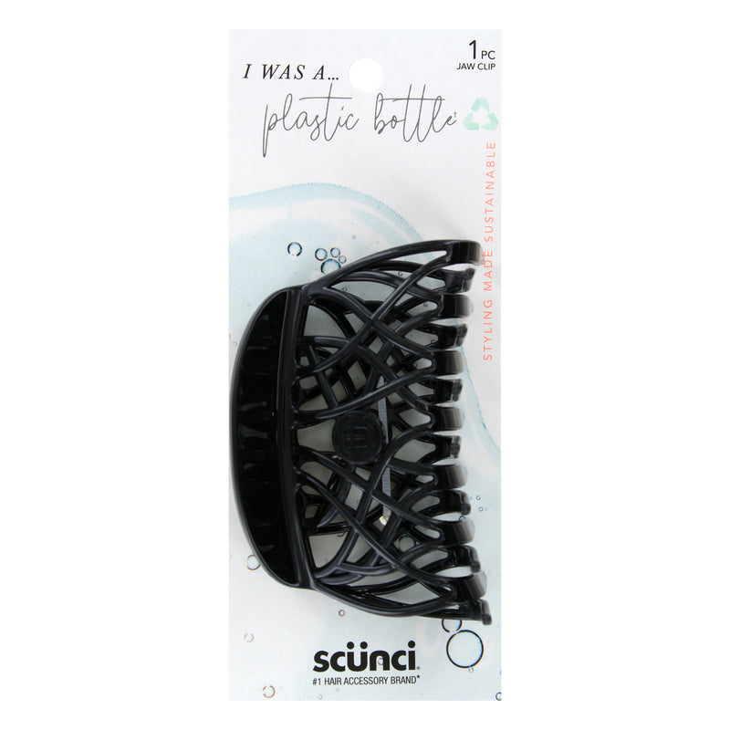 Scunci Earth-Friendly Planet Upcycled Large Jaw Clip, Made from Plastic Bottles, Black, 1-Piece