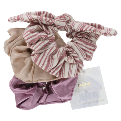 Scunci Collection Hair Scrunchies, Assorted Colors, 3-Pieces