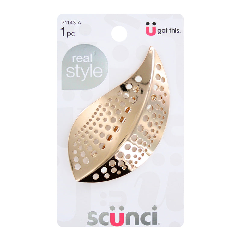 Scunci Real Style Hammered AC Barrette, 1-Piece