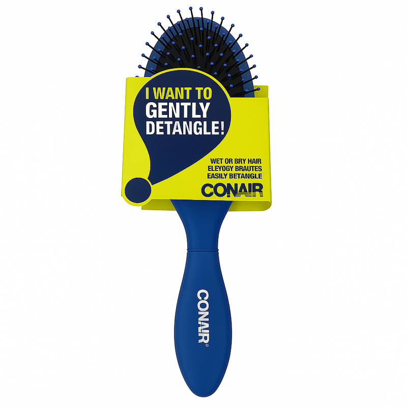 Conair I Want To Gently Detangle Detangling Cushion Brush, Blue, 1-Count