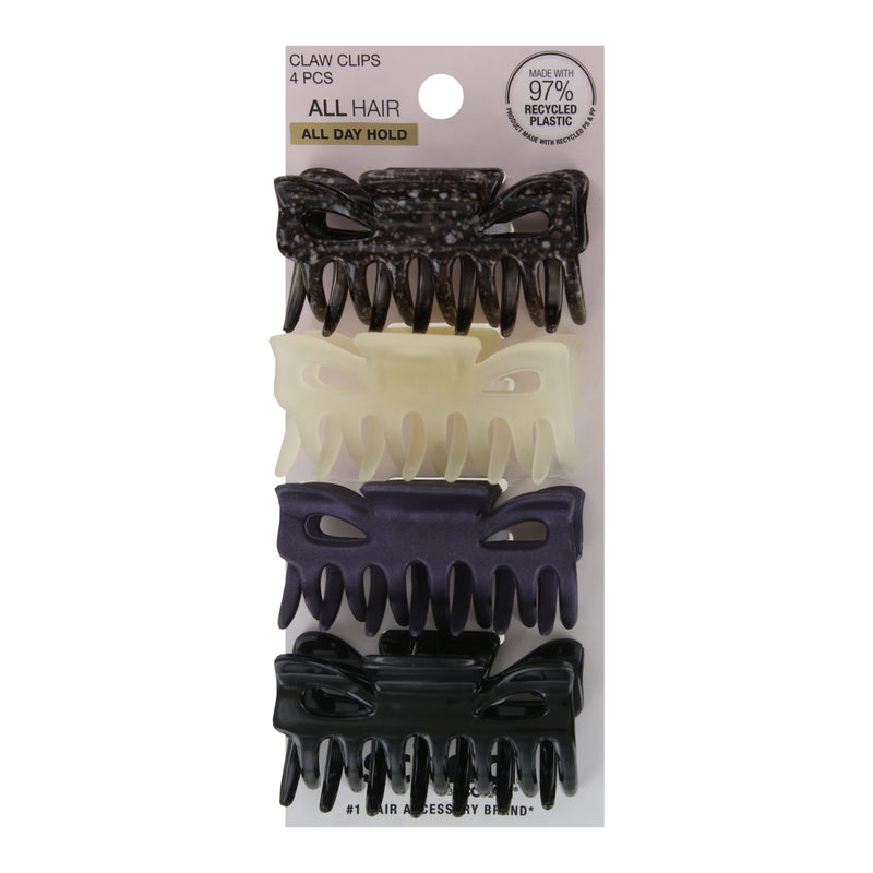 Scunci U Got This 6CM Hair Jaw Clips, Assorted Colors, 4-Pieces