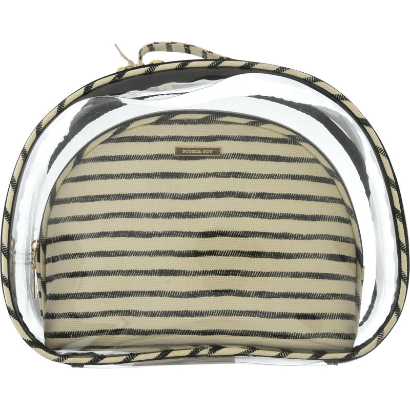 Sophia Joy by Conair 2-Piece Striped Cosmetic Makeup Train Case Set
