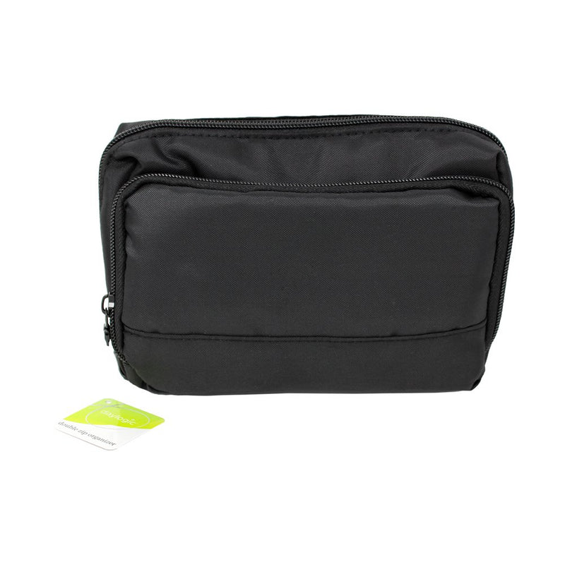 Daylogic Black Double Zip Organizer Makeup Bag