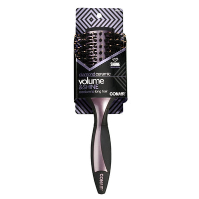 Conair Diamond Ceramic Large Vented Porcupine Round Hairbrush for Medium to Long Hair