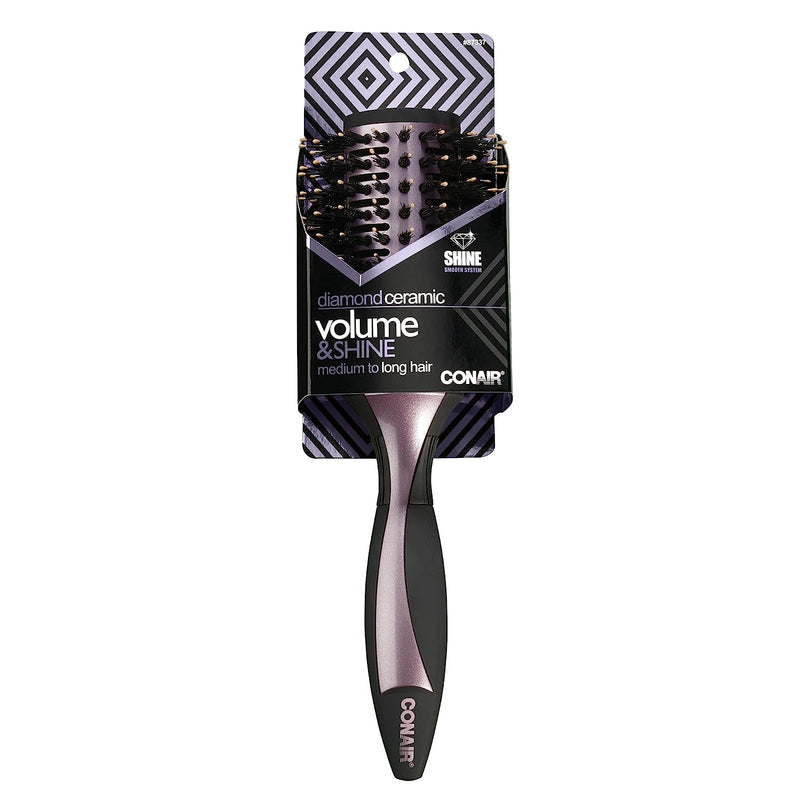 Conair Diamond Ceramic Large Vented Porcupine Round Hairbrush for Medium to Long Hair