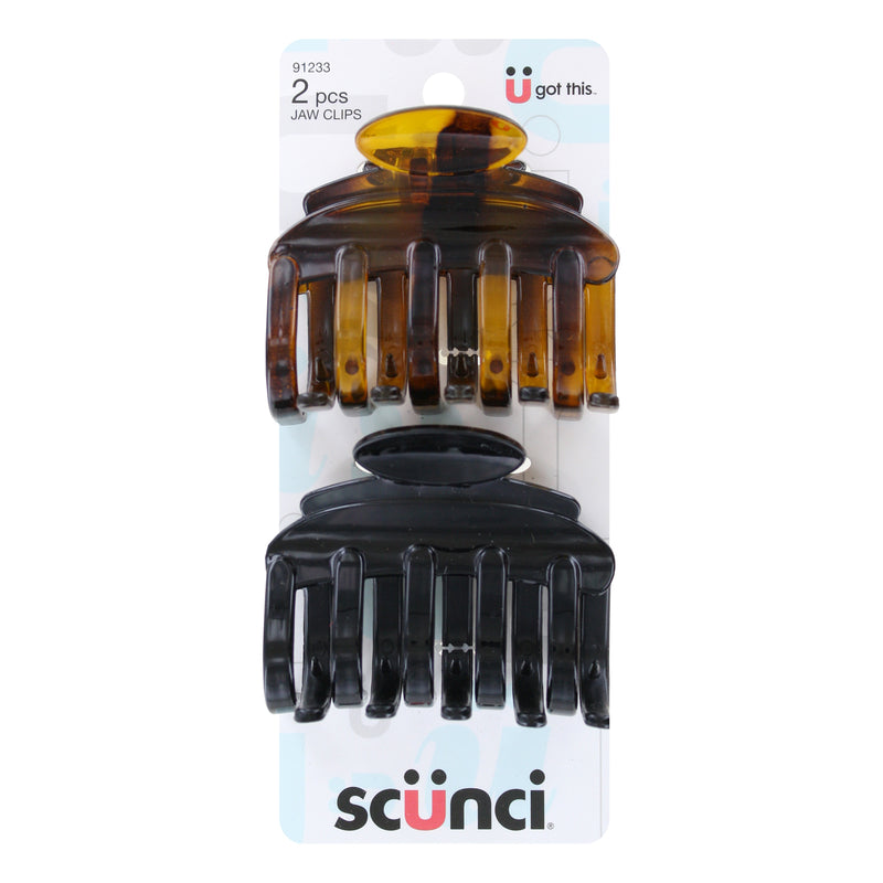 Scunci U Got This Curved Jaw Clip, Assorted Colors, 2-Pieces
