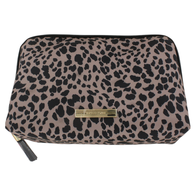 Tartan + Twine Leopard Print Double Zippered Cosmetic Clutch Bag – Travel Makeup Organizer with Spacious Compartments & Secure Zip Closure, Stylish Animal Print Toiletry Pouch
