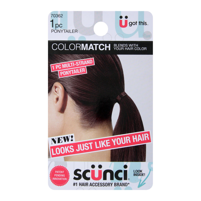 Scunci ColorMatch Ponytailer, Brown, 1-Count