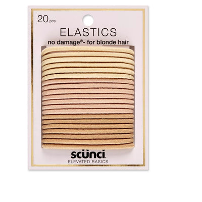 Scunci No Damage 4MM Hair Elastics, Blonde, 20-Count