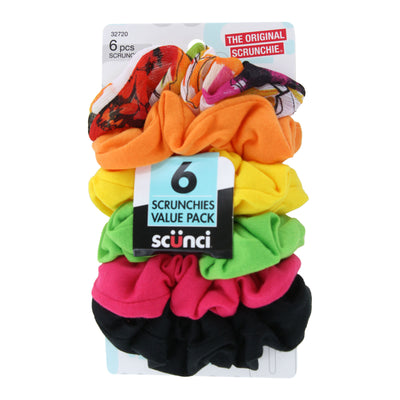Scunci The Original Scrunchie Interlock Twister Scrunchies, Assorted Colors, 6-Pieces