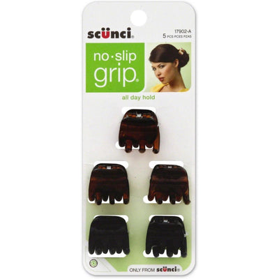 Scunci No-Slip Grip Chunky Jaw Clips, Assorted Colors, 5 Count
