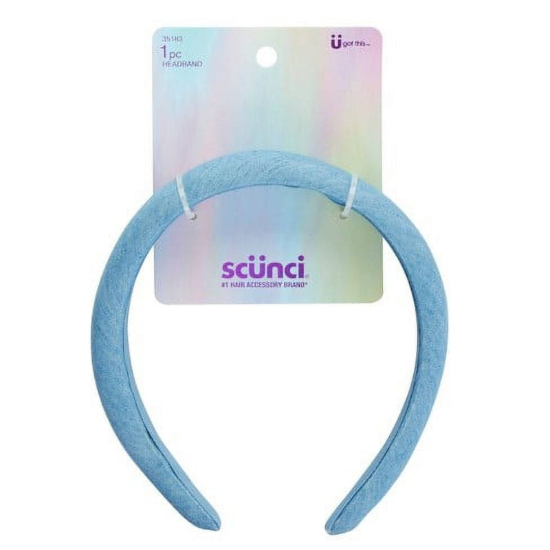 Scunci Kids Padded Headband, Denim Light Blue, 1-Piece