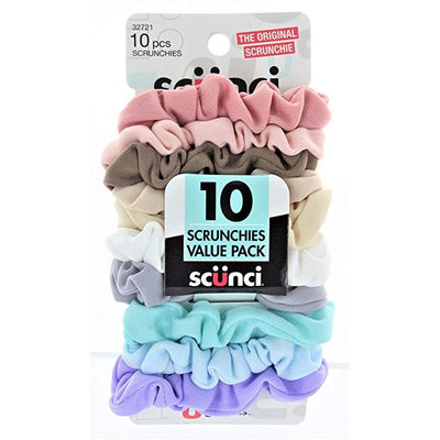 Scunci The Original Mini Scrunchies, Assorted Colors, 10-Count