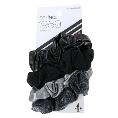 Scunci 1959 Hair Scrunchies, Assorted Colors, 4-Pieces
