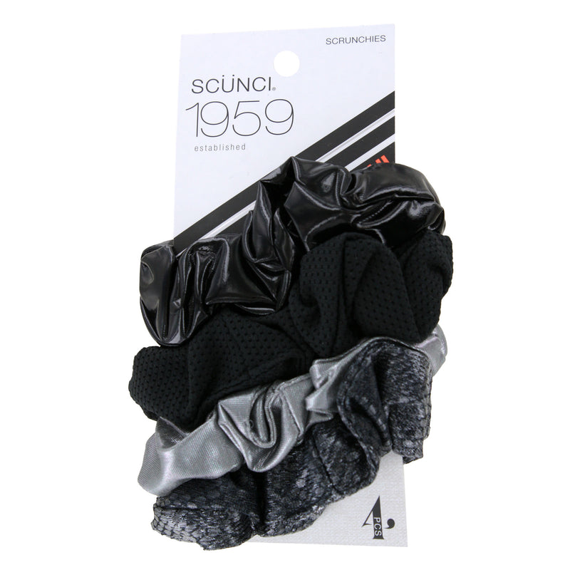 Scunci 1959 Hair Scrunchies, Assorted Colors, 4-Pieces