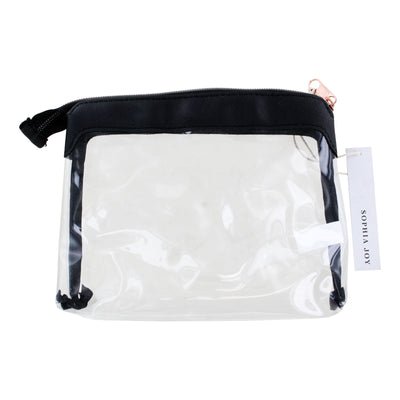 Sophia Joy PVC Zippered Clear Makeup Cosmetic Clutch