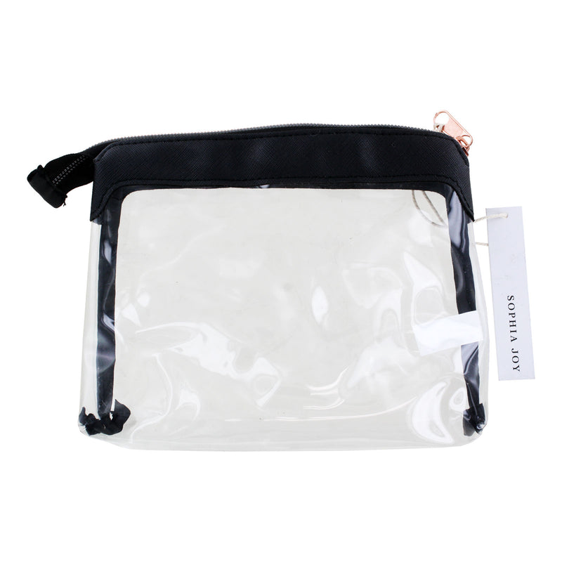 Sophia Joy PVC Zippered Clear Makeup Cosmetic Clutch