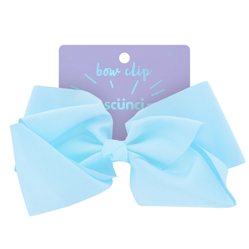 Scunci Jumbo Bow Salon Clip, 20 CM, Solid Color, 1 Count (Colors May Vary)